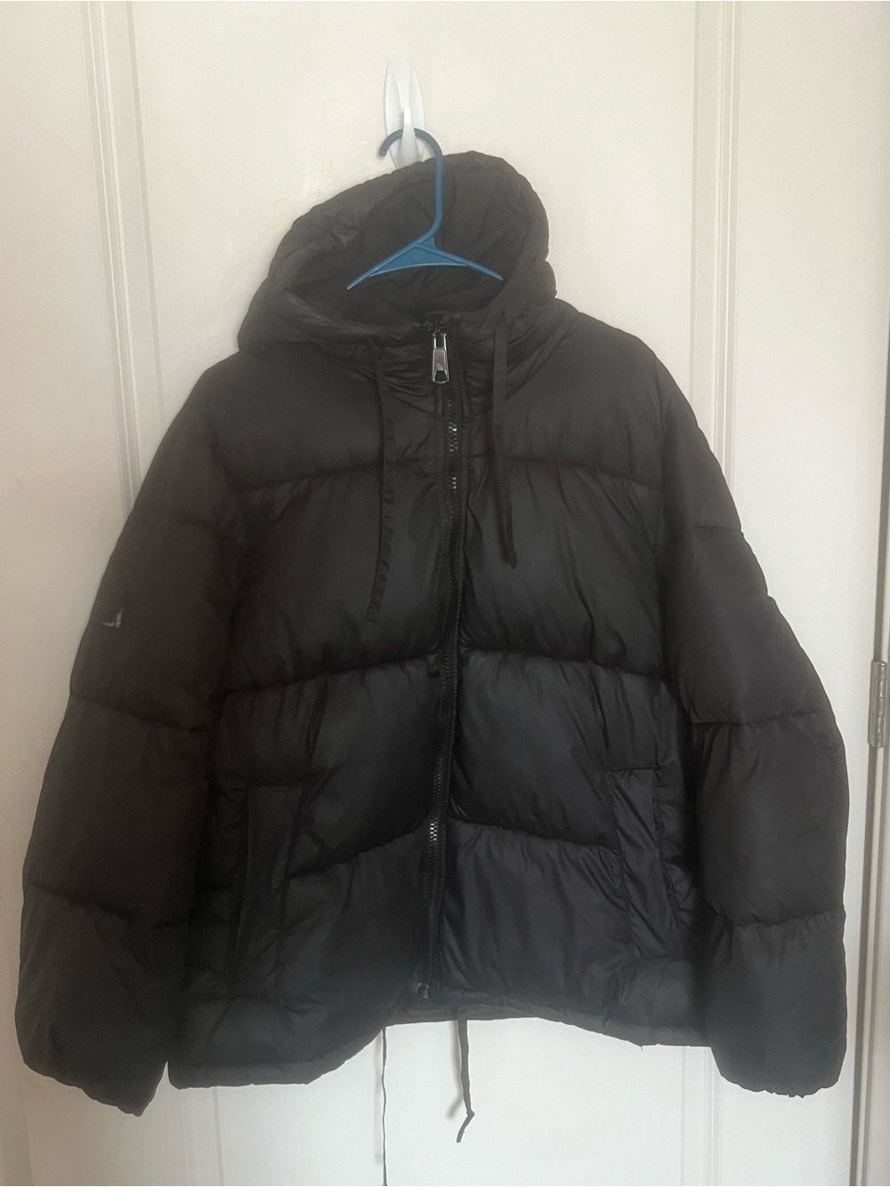 H&M Black Hooded Puffer Jacket